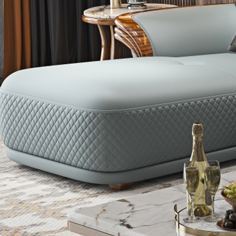 Solid Wood Contemporary Genuine Leather Flared Arm Sofa with Pillows Clearhalo 'furn' 'furn_sofas' 'Furniture' 'Living Room Furniture' 'Sofa' 'sofas' 7729772