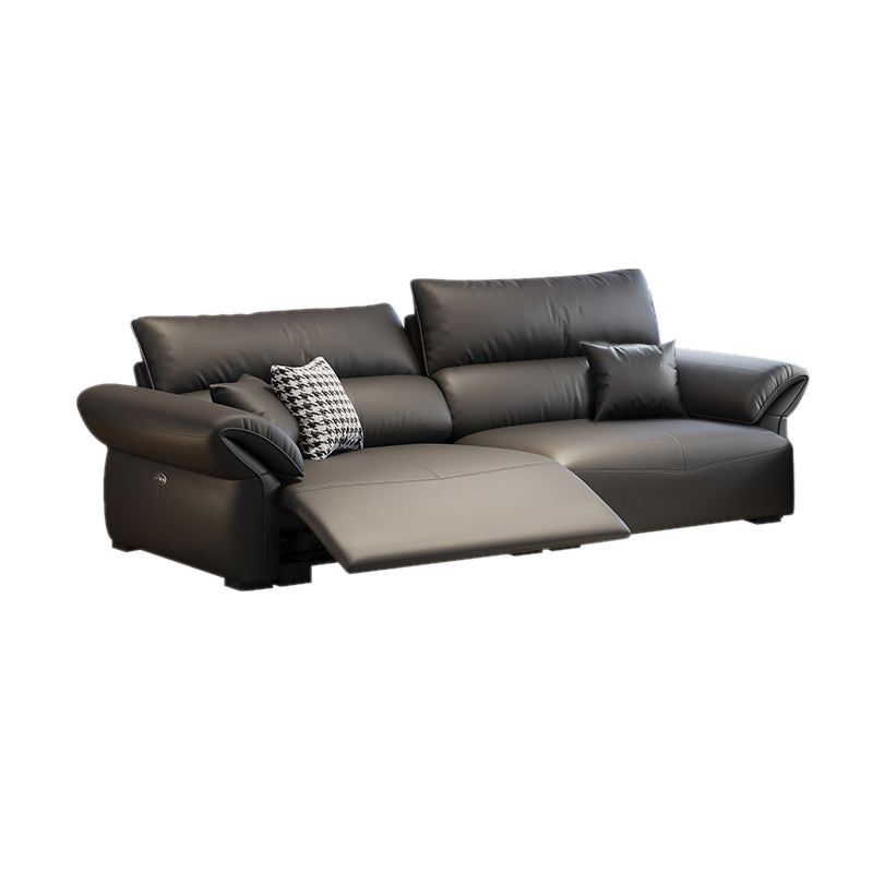 Scratch Resistant Power - Push Button Pillow Top Arm Genuine Leather Sofa Oversized 2-Seater Sofa Genuine Leather Clearhalo 'furn' 'furn_sofas' 'Furniture' 'Living Room Furniture' 'Sofa' 'sofas' 7729781