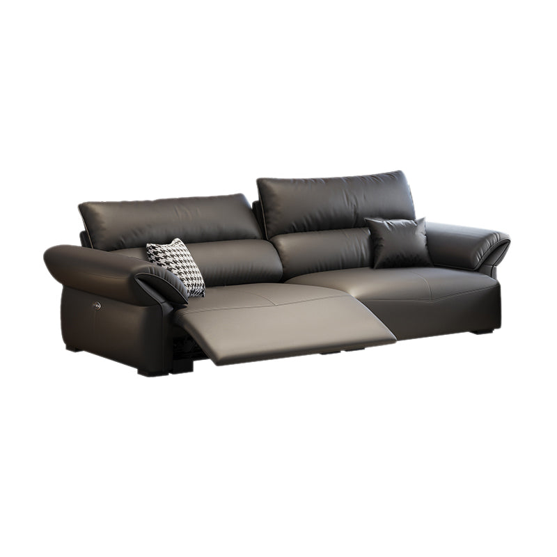 Scratch Resistant Power - Push Button Pillow Top Arm Genuine Leather Sofa 2-Seater Sofa Genuine Leather Clearhalo 'furn' 'furn_sofas' 'Furniture' 'Living Room Furniture' 'Sofa' 'sofas' 7729782