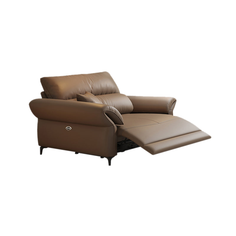 Pillow Top Arm Power - Push Button Scratch Resistant Genuine Leather Sofa