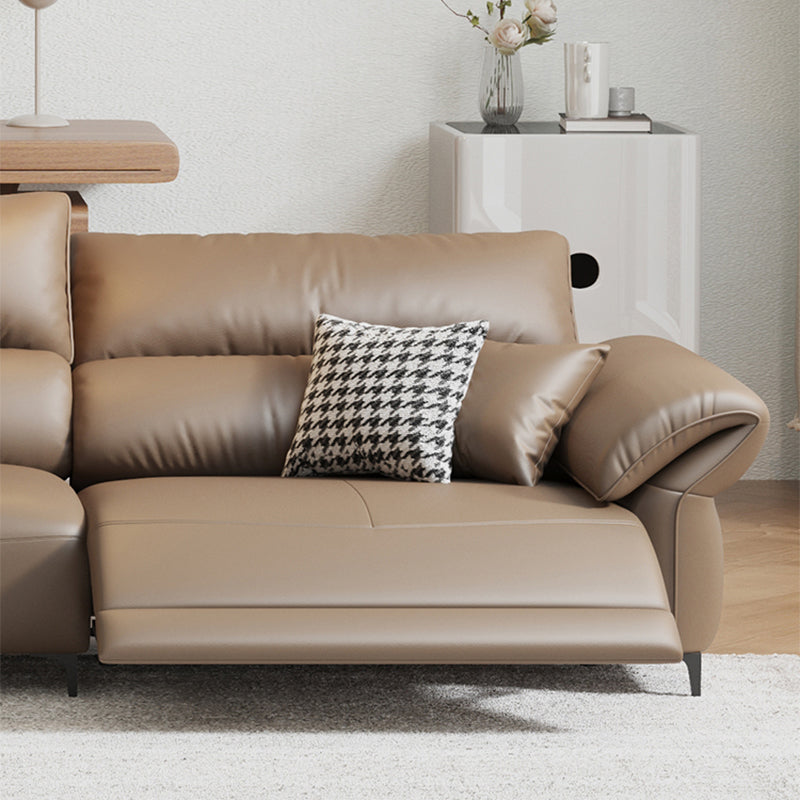 Pillow Top Arm Power - Push Button Scratch Resistant Genuine Leather Sofa