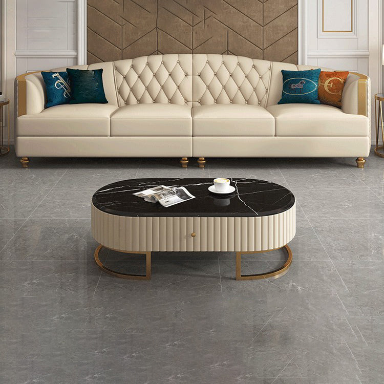 Glam Solid Wood Genuine Leather Tufted Split-Back Sofa for Living Room Clearhalo 'furn' 'furn_sofas' 'Furniture' 'Living Room Furniture' 'Sofa' 'sofas' 7729830