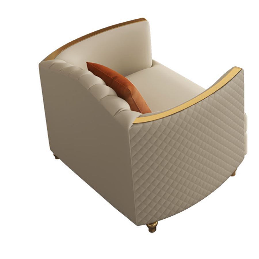 Glam Solid Wood Genuine Leather Tufted Split-Back Sofa for Living Room 1-Seater Sofa Clearhalo 'furn' 'furn_sofas' 'Furniture' 'Living Room Furniture' 'Sofa' 'sofas' 7729832