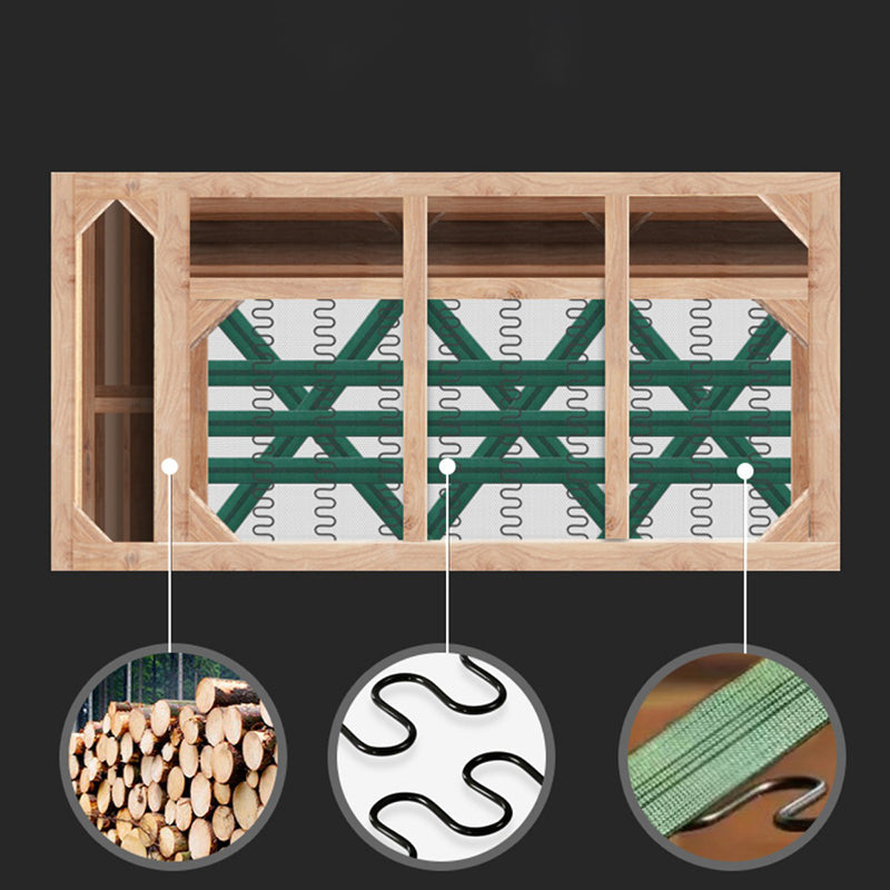 Massives Holz glamourös echtes Leder ausgestattet Armsofa mit Kissen