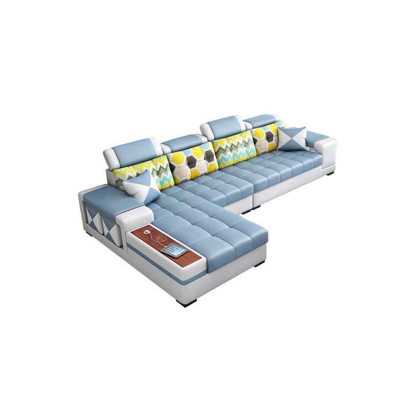 Contemporary Solid Wood Faux Leather Pillow Top Arm Sofa with Storage 3-Piece Set Faux Leather Clearhalo 'furn' 'furn_sofas' 'Furniture' 'Living Room Furniture' 'Sofa' 'sofas' 7730003