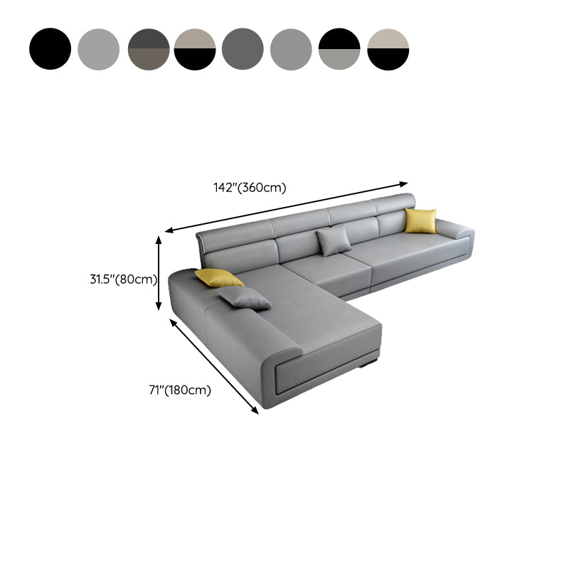 リビングルーム用の4席のコンテンポラリーファブリック/フェイクレザーピロートップアームソファソファ