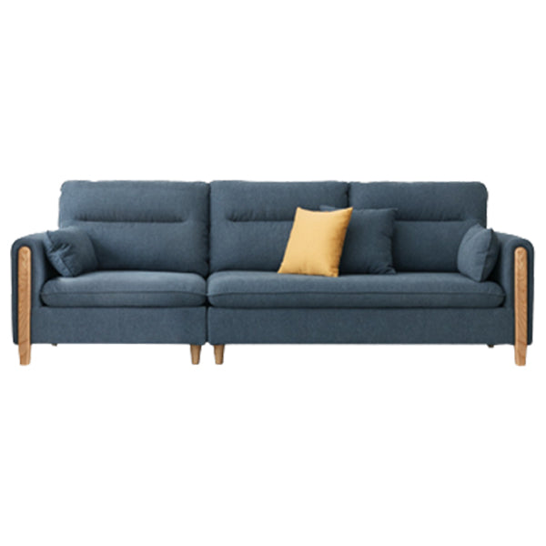 Sofa de tissu contemporain du bras carré en bois massif pour salon