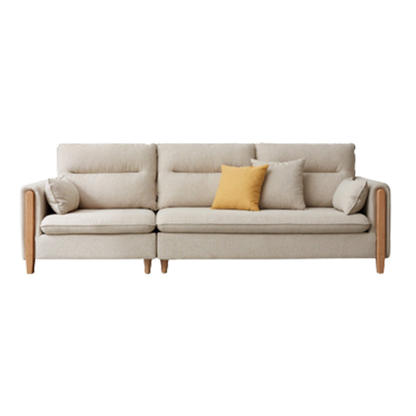 Sofa de tissu contemporain du bras carré en bois massif pour salon