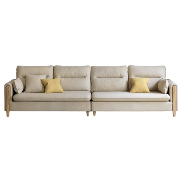 Sofa de tissu contemporain du bras carré en bois massif pour salon