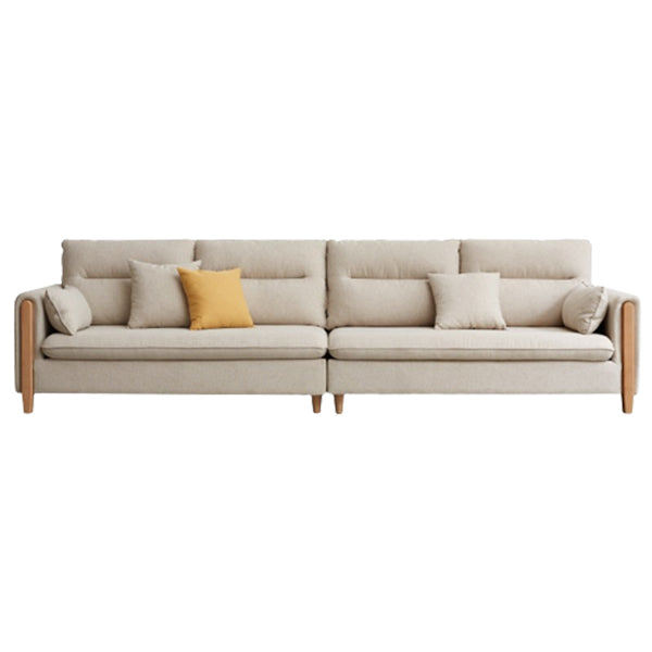 Sofa de tissu contemporain du bras carré en bois massif pour salon