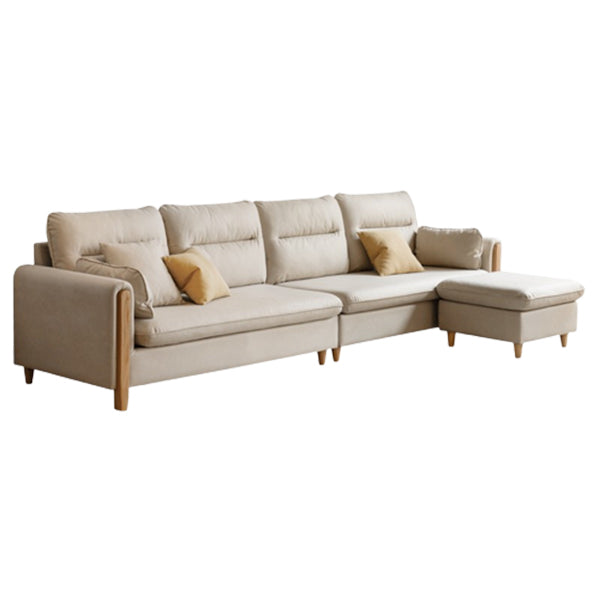 Sofa de tissu contemporain du bras carré en bois massif pour salon