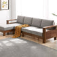 Storage No Distressing Tight Seat Square Arm Wood Solid Color Sofa