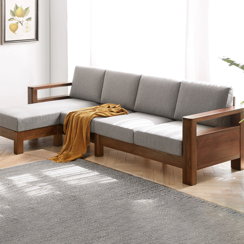 Storage No Distressing Tight Seat Square Arm Wood Solid Color Sofa
