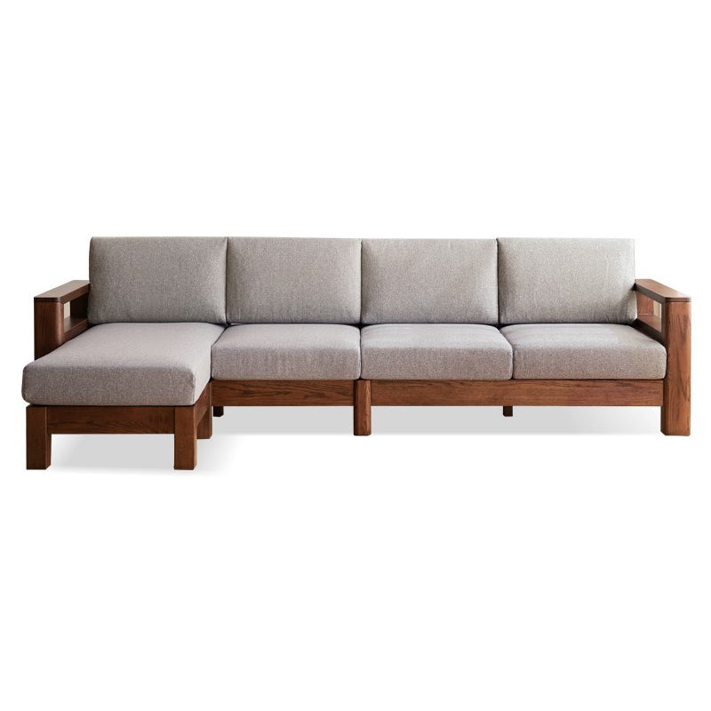 Storage No Distressing Tight Seat Square Arm Wood Solid Color Sofa