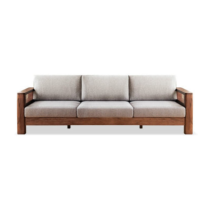 Storage No Distressing Tight Seat Square Arm Wood Solid Color Sofa