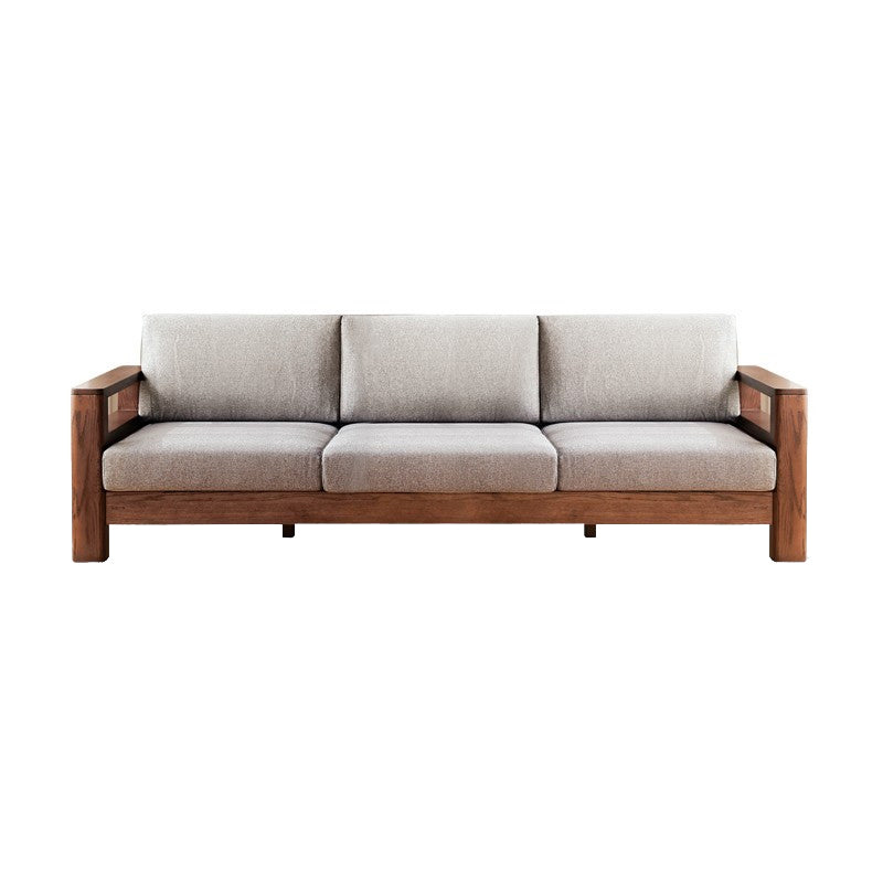 Storage No Distressing Tight Seat Square Arm Wood Solid Color Sofa