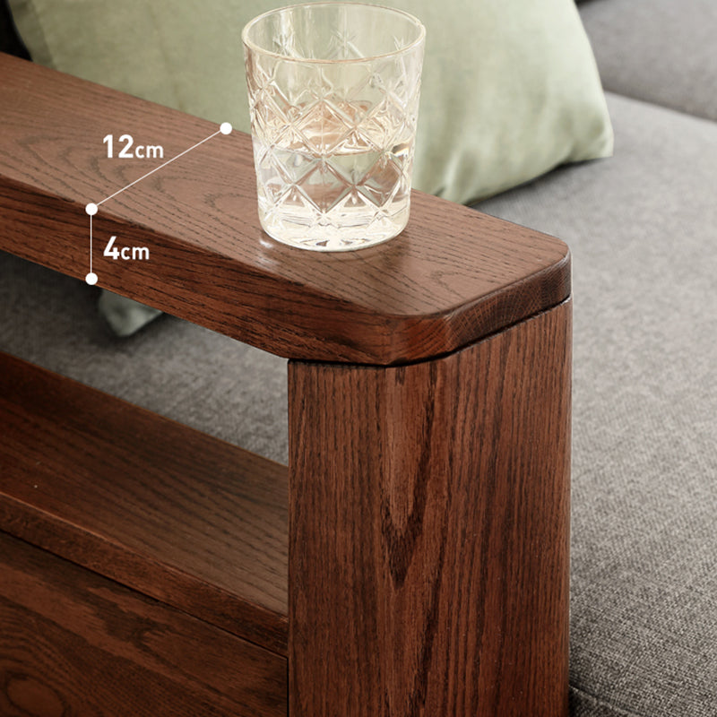 Storage No Distressing Tight Seat Square Arm Wood Solid Color Sofa