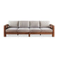 Storage No Distressing Tight Seat Square Arm Wood Solid Color Sofa
