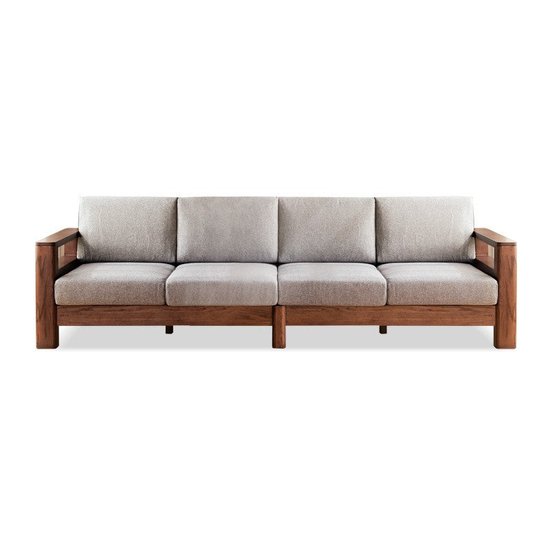 Storage No Distressing Tight Seat Square Arm Wood Solid Color Sofa