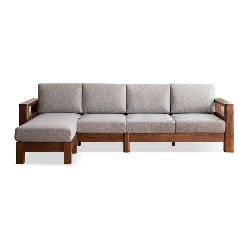 Storage No Distressing Tight Seat Square Arm Wood Solid Color Sofa