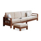 Storage No Distressing Tight Seat Square Arm Wood Solid Color Sofa