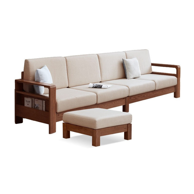 Storage No Distressing Tight Seat Square Arm Wood Solid Color Sofa