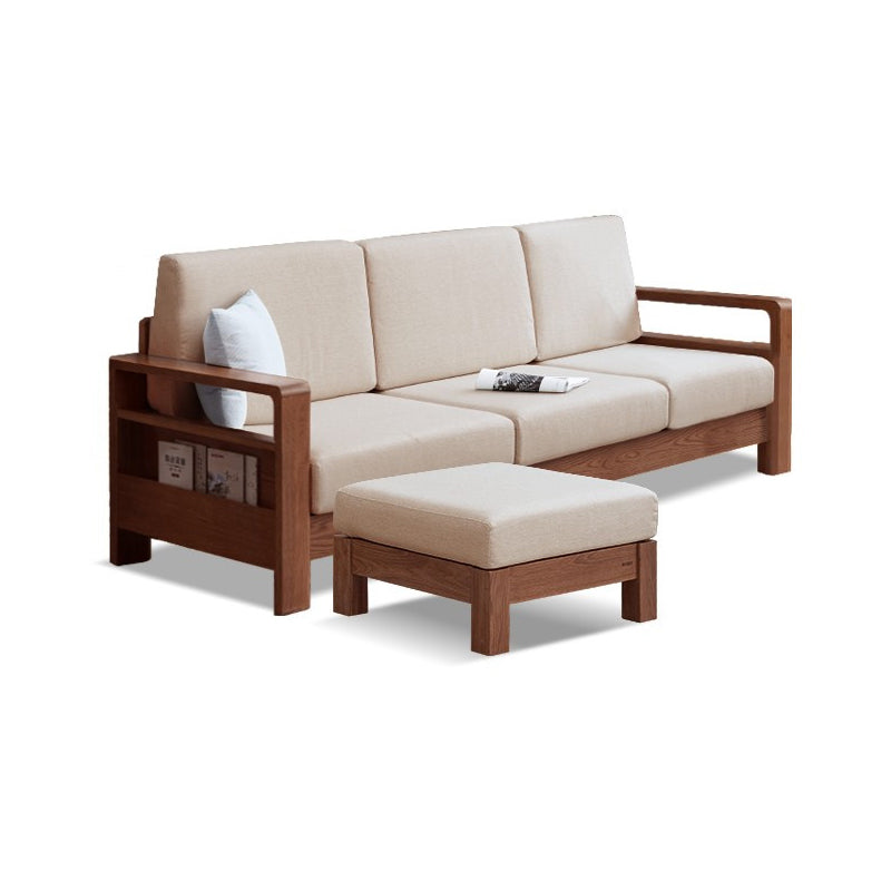 Storage No Distressing Tight Seat Square Arm Wood Solid Color Sofa