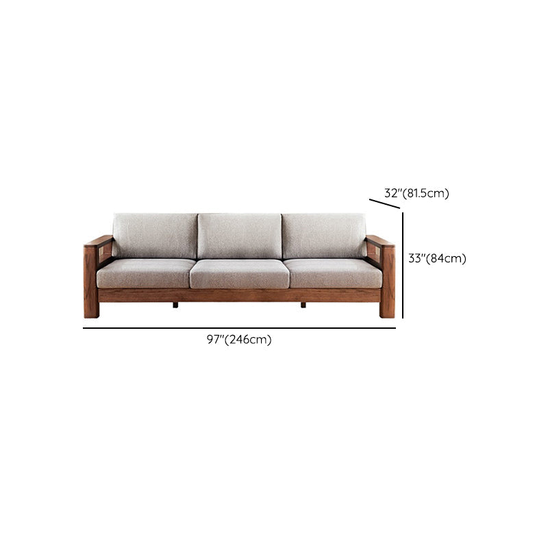 Storage No Distressing Tight Seat Square Arm Wood Solid Color Sofa