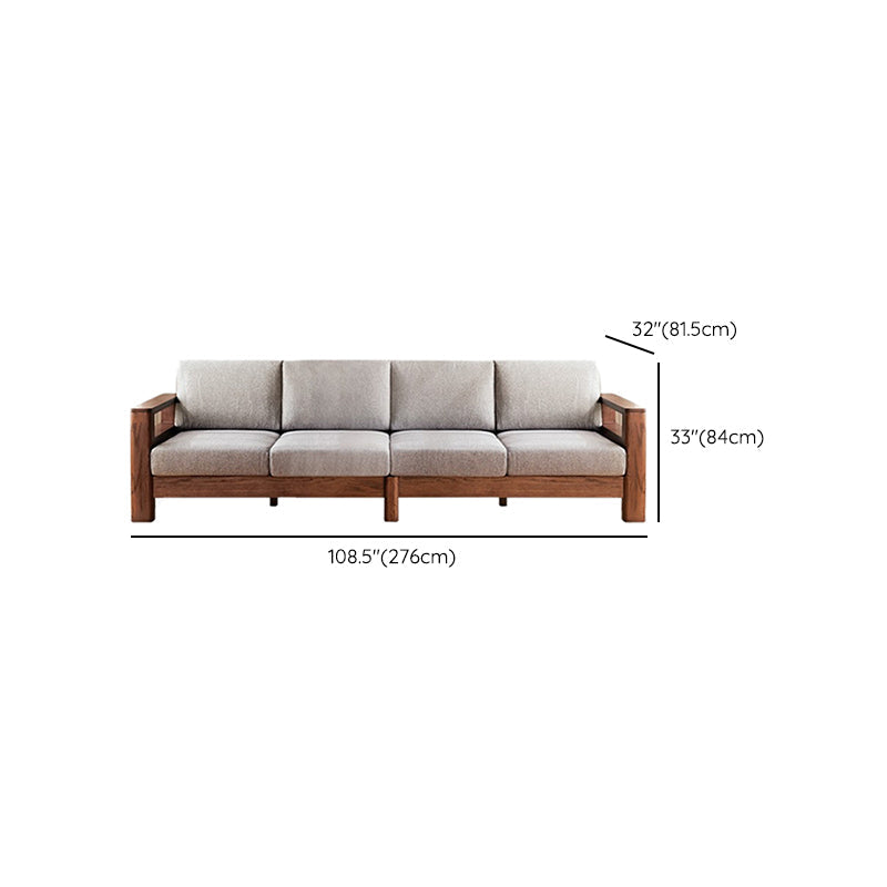 Storage No Distressing Tight Seat Square Arm Wood Solid Color Sofa
