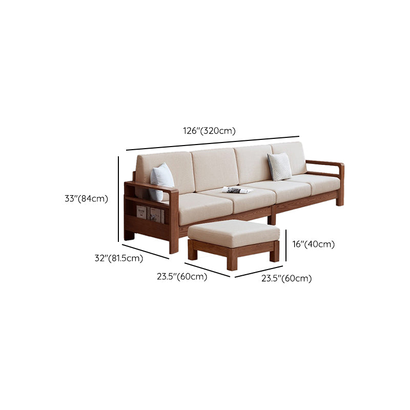Storage No Distressing Tight Seat Square Arm Wood Solid Color Sofa