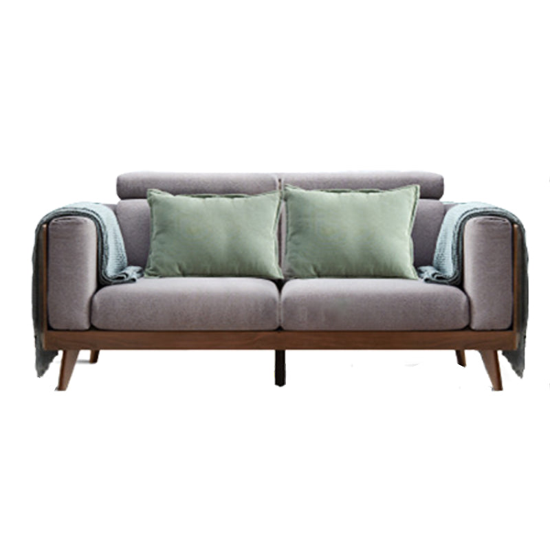 Farmhouse Square Brain Tessuto divano in legno massiccio in marrone per soggiorno