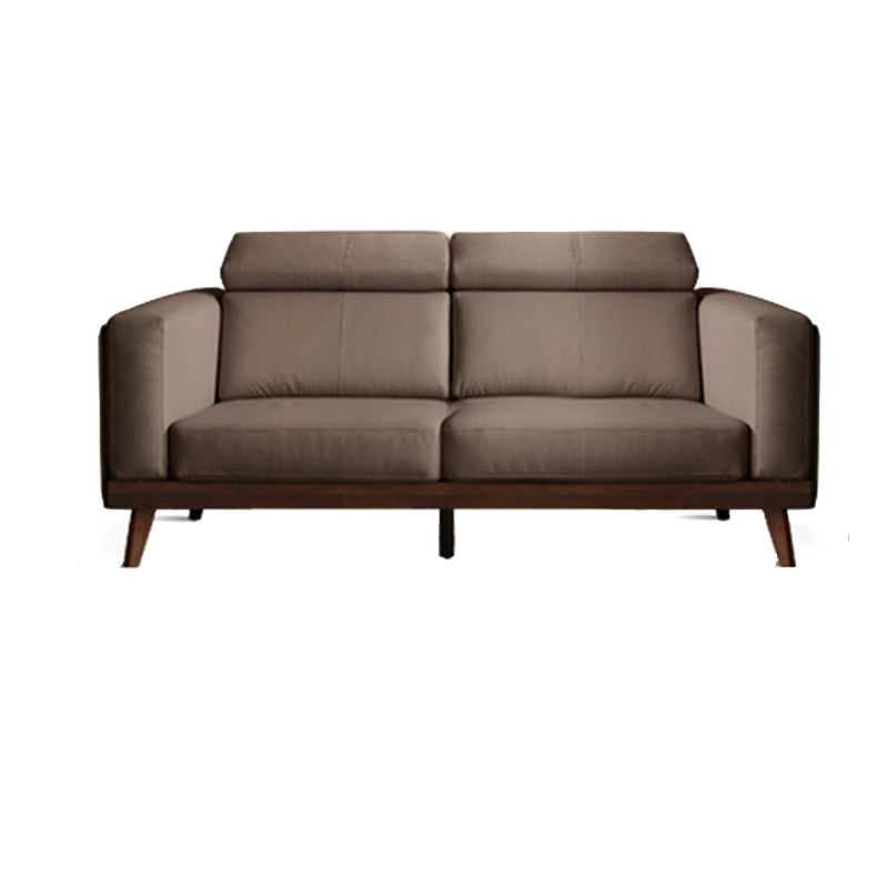 Farmhouse Square Brain Tessuto divano in legno massiccio in marrone per soggiorno