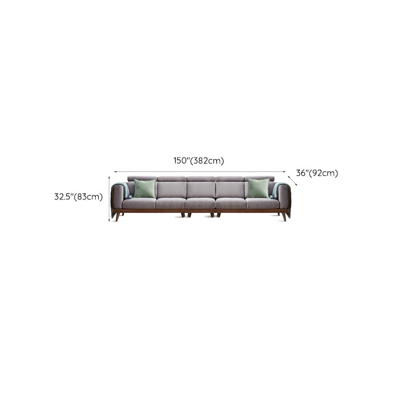 Farmhouse Square Brain Tessuto divano in legno massiccio in marrone per soggiorno
