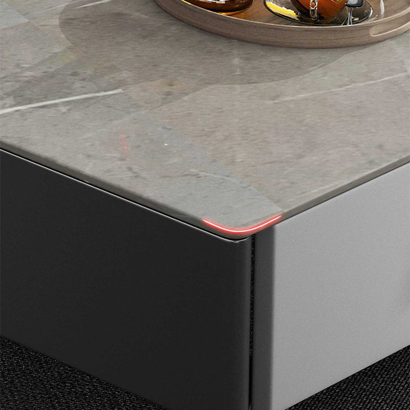 Rechthoekige leisteen 4 poten salontafel modern 1 single met 4 laden