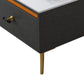 Contemporary Rectangle Stone Cocktail Table Slate with 4 Drawers