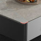 Contemporary Cocktail Table White 4 Legs Stone Top Coffee Table