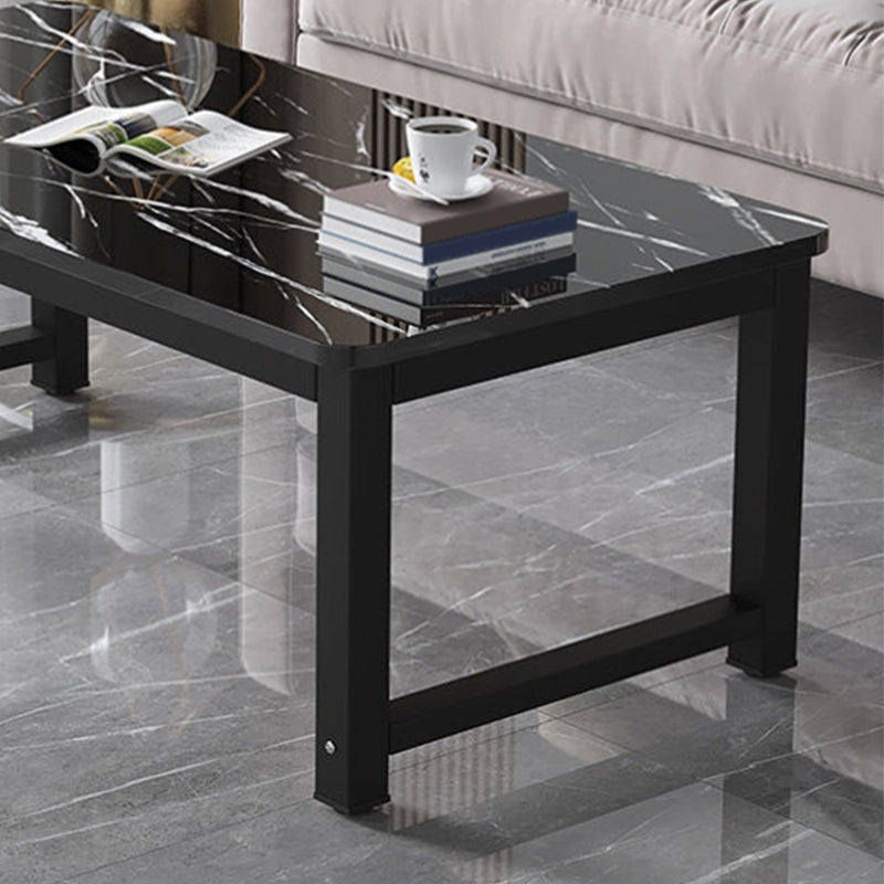 Rectangle Wooden Top Coffee Table with Metal Four legs Modern Style Clearhalo 'Coffee & Accent Tables' 'Coffee Tables' 'coffee_tables' 'furn' 'furn_coffee_tables' 'Furniture' 'Living Room Furniture' 7730361