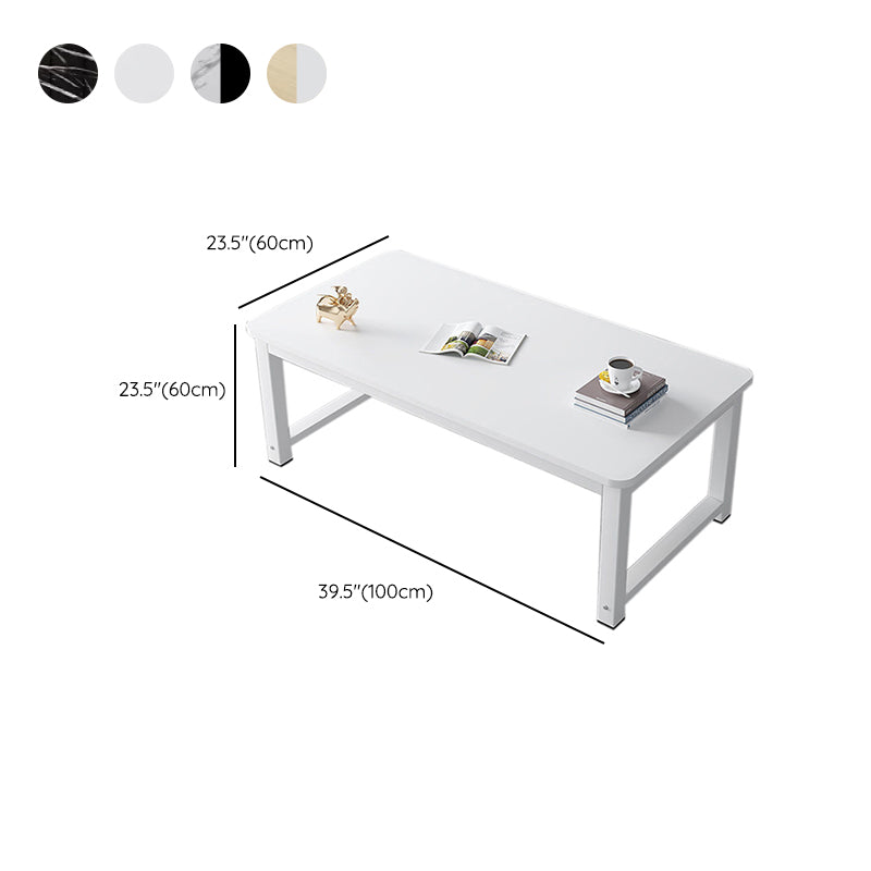 Rectangle Wooden Top Coffee Table with Metal Four legs Modern Style Clearhalo 'Coffee & Accent Tables' 'Coffee Tables' 'coffee_tables' 'furn' 'furn_coffee_tables' 'Furniture' 'Living Room Furniture' 7730362