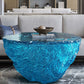 Resin Coffee or End Table Contemporary Round Top with Solid Base Clearhalo 'Coffee & Accent Tables' 'Coffee Tables' 'coffee_tables' 'furn' 'furn_coffee_tables' 'Furniture' 'Living Room Furniture' 7730375