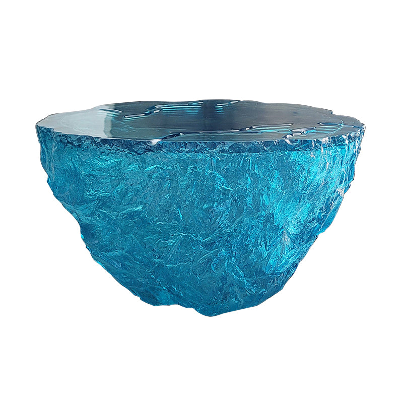 Resin Coffee or End Table Contemporary Round Top with Solid Base 28"L x 28"W x 16"H Matte Blue Clearhalo 'Coffee & Accent Tables' 'Coffee Tables' 'coffee_tables' 'furn' 'furn_coffee_tables' 'Furniture' 'Living Room Furniture' 7730380