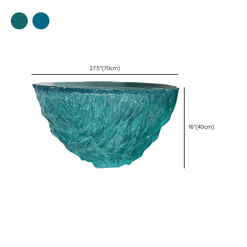 Resin Coffee or End Table Contemporary Round Top with Solid Base Clearhalo 'Coffee & Accent Tables' 'Coffee Tables' 'coffee_tables' 'furn' 'furn_coffee_tables' 'Furniture' 'Living Room Furniture' 7730392