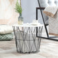 Storage Contemporary Coffee or End Table with Metal Round Top