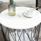 Storage Contemporary Coffee or End Table with Metal Round Top