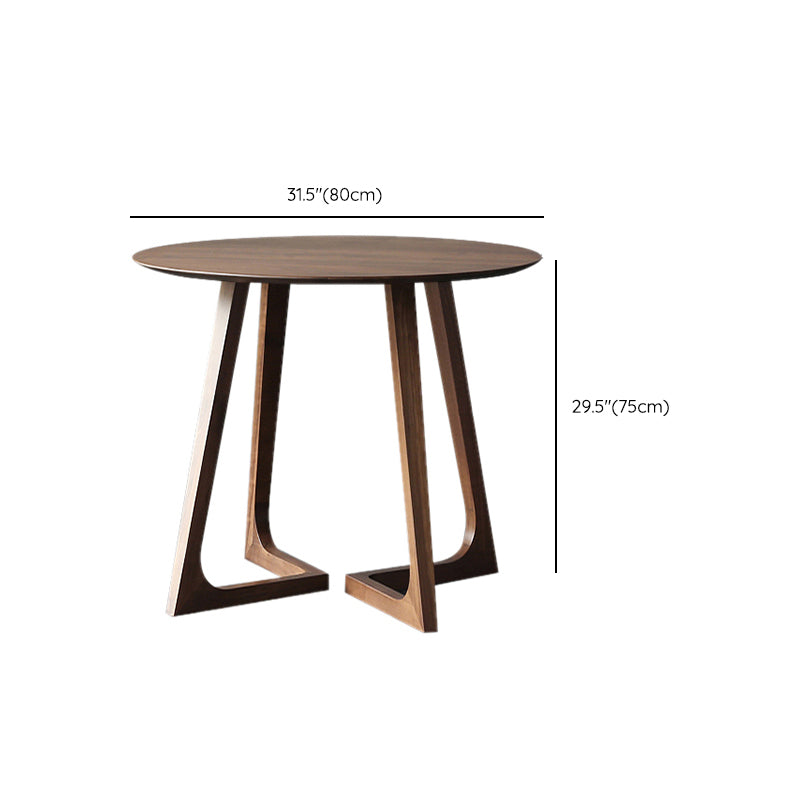 Tavolino a base di gambe incrociate in legno massiccio con cima rotonda