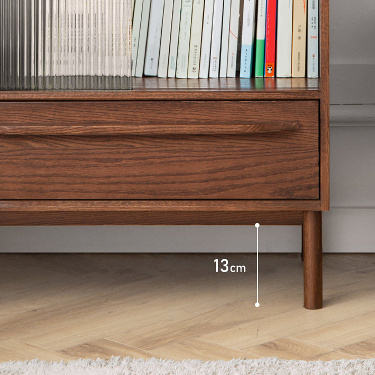 Brano in vetro in legno massiccio 1 - mobile accento cassetto per soggiorno