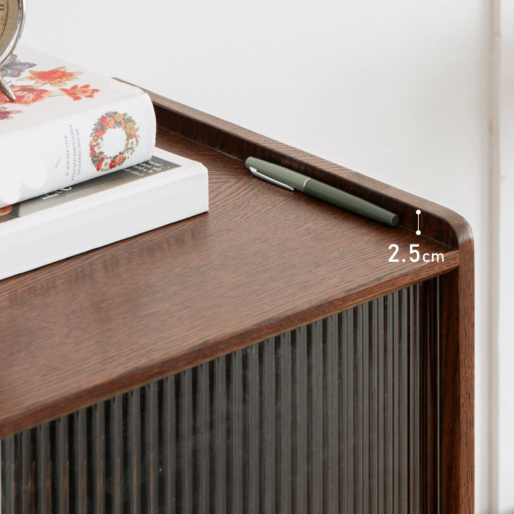 Brano in vetro in legno massiccio 1 - mobile accento cassetto per soggiorno