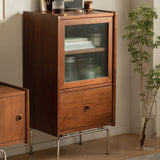 悲惨なガラスはドア付きの天然の固体のアクセントキャビネットをパンしません