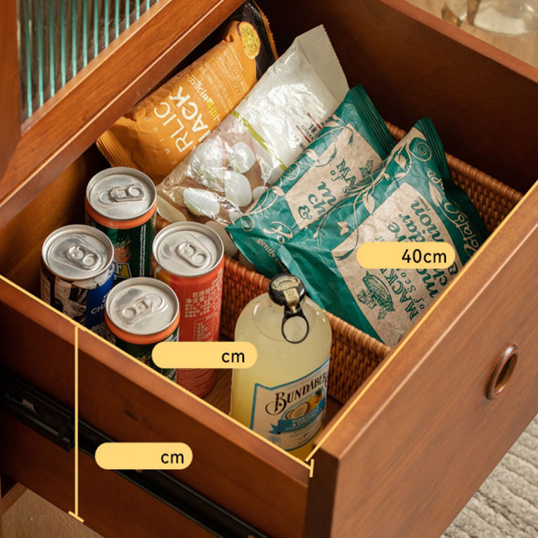 Aucune armoire d'accentuation en bois massif naturel en verre pénétré avec portes