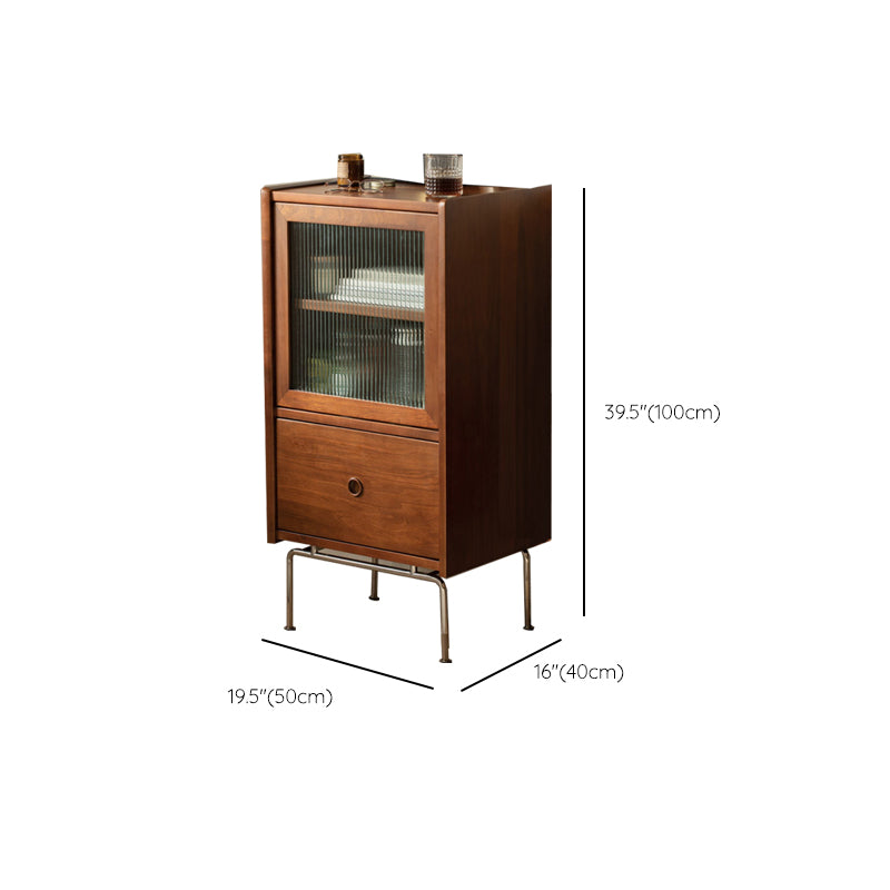 No hay gabinete de acento de madera maciza de vidrio de vidrio angustiante con puertas