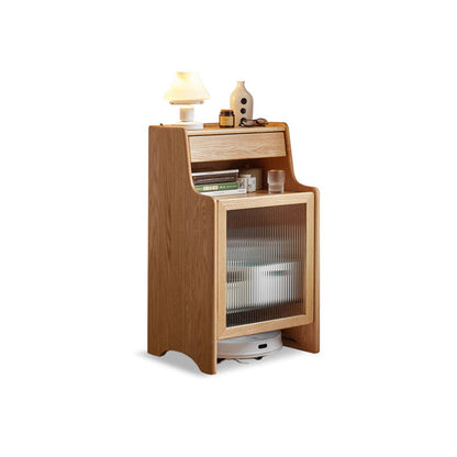 Glass Paned Living Room Contemporary Solid Wood Accent Cabinet with Drawer Natural Clearhalo 'Cabinets & Chests' 'cabinets_chests' 'furn' 'furn_cabinets_chests' 'Furniture' 'Living Room Furniture' 7730823